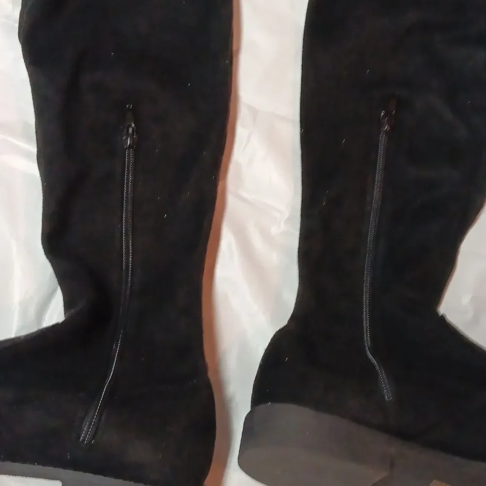 Wild Diva Women's Black Faux Suede Over-the-Knee Boots Size 7
